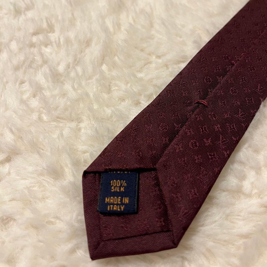 極美品！ 現行品 ルイヴィトン ネクタイ モノグラム ボルドー