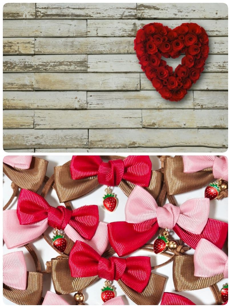 業務用トリミングチョーカー　リボン　バレンタイン　苺　イチゴチョコ　2月　3月