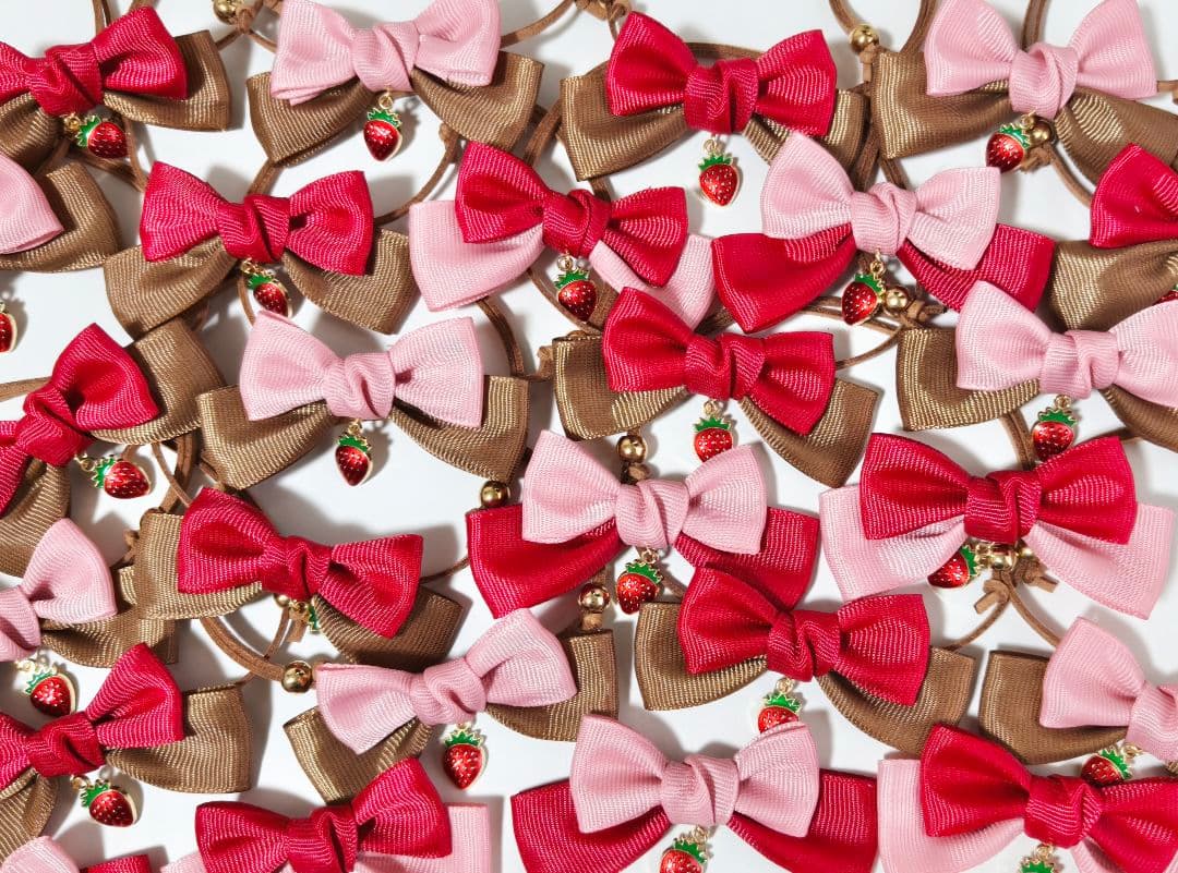 業務用トリミングチョーカー　リボン　バレンタイン　苺　イチゴチョコ　2月　3月