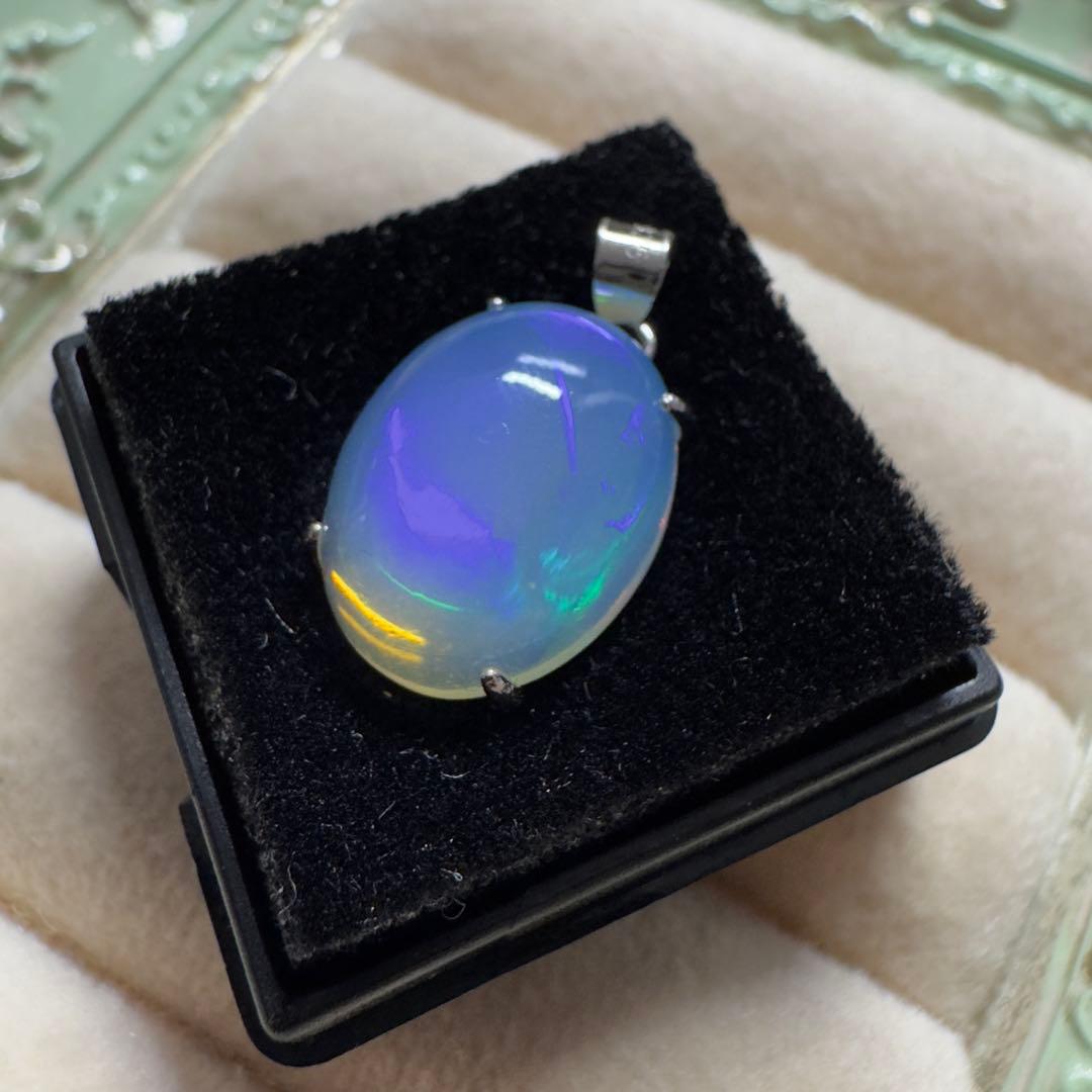 天然石エチオピアオパール　ペンダントトップハンドメイド　Silver925 69