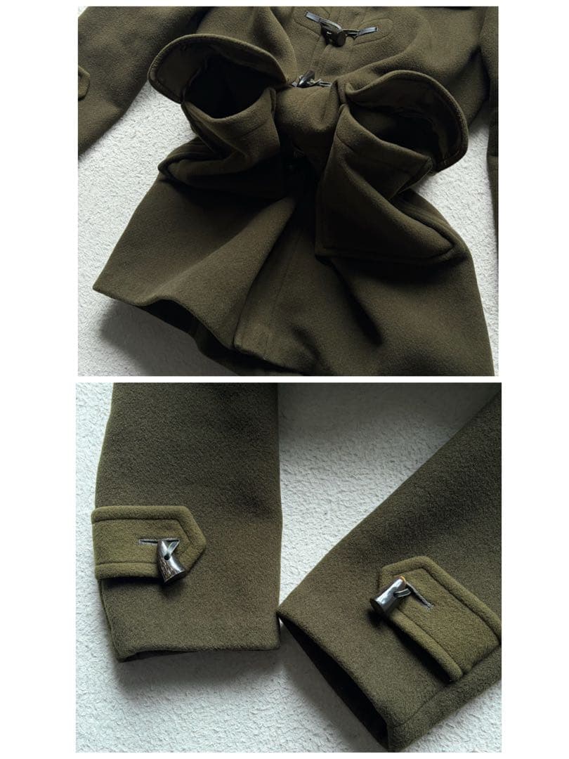 激レアカラー✨バーバリーロンドン ダッフルコート チェック柄 カーキ L 英国製