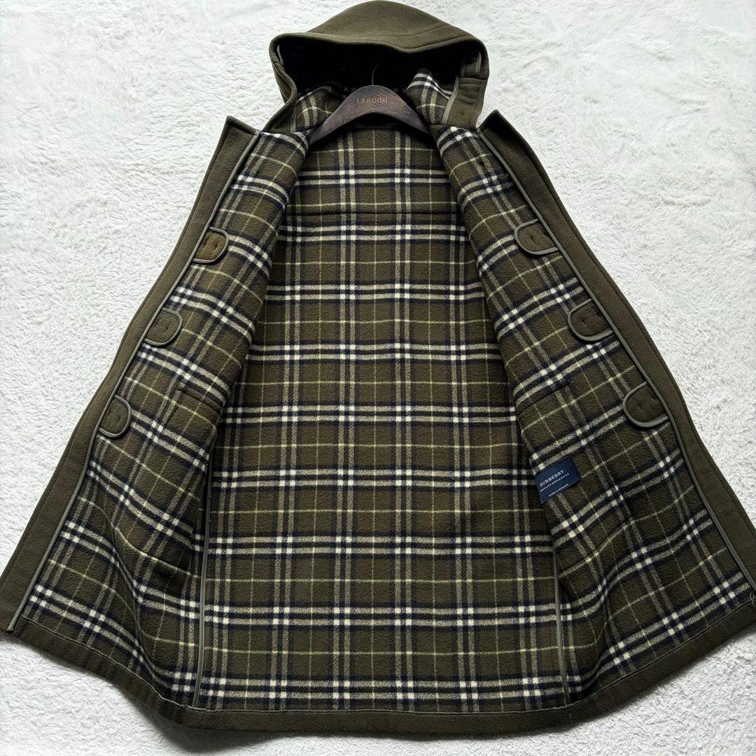 激レアカラー✨バーバリーロンドン ダッフルコート チェック柄 カーキ L 英国製