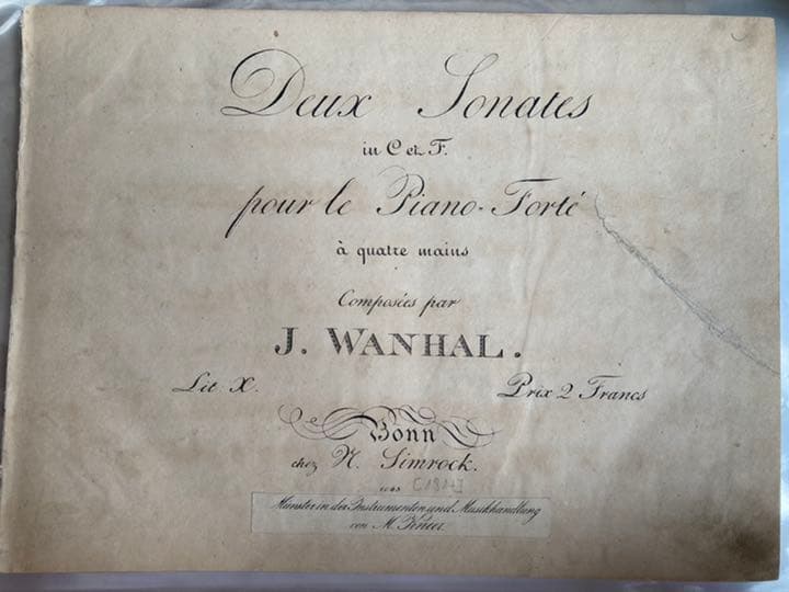 ヴァンハル：４手のための２つのソナタ集W.XIIa:8,9