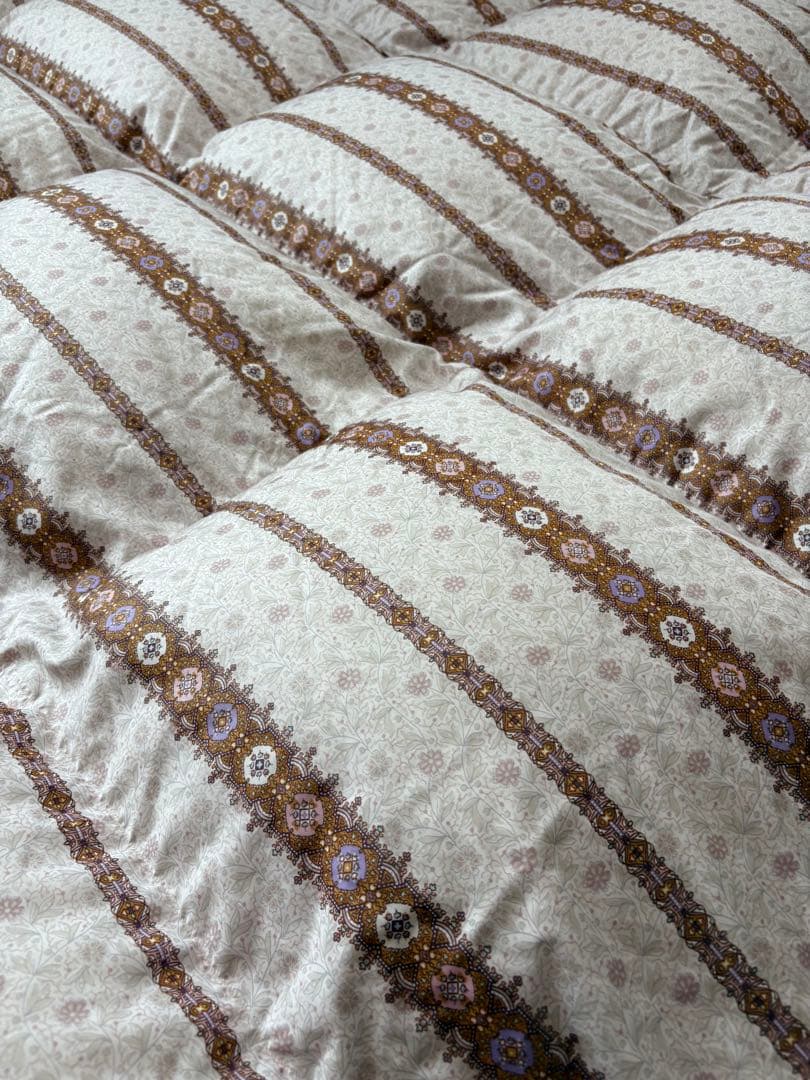 西川の高級ダブル羽毛掛け布団　 カバー付き　詰め物1.7kg 側生地はリヨセル