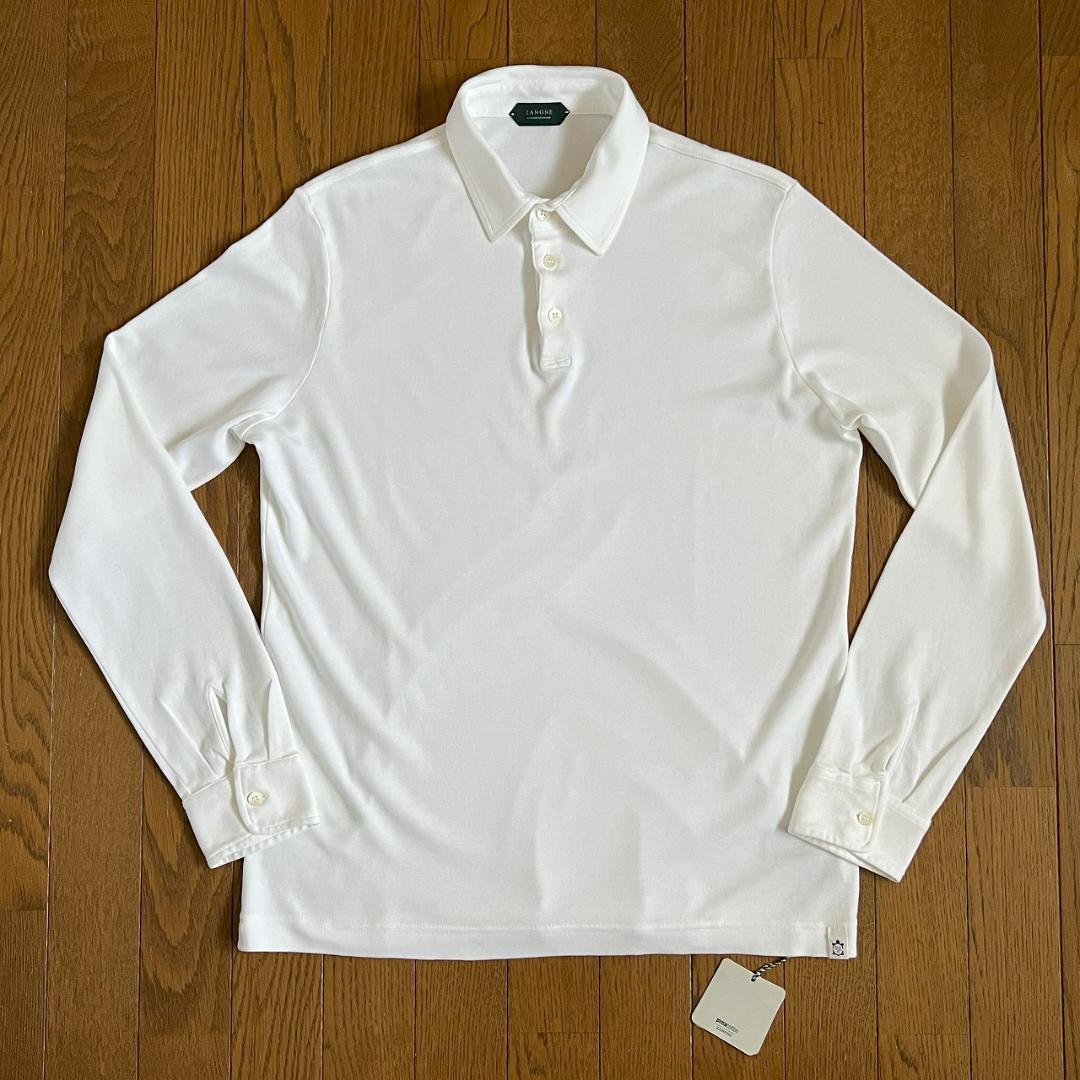 ZANONE ザノーネ ピマコットン ロングスリーブ ポロシャツ 白