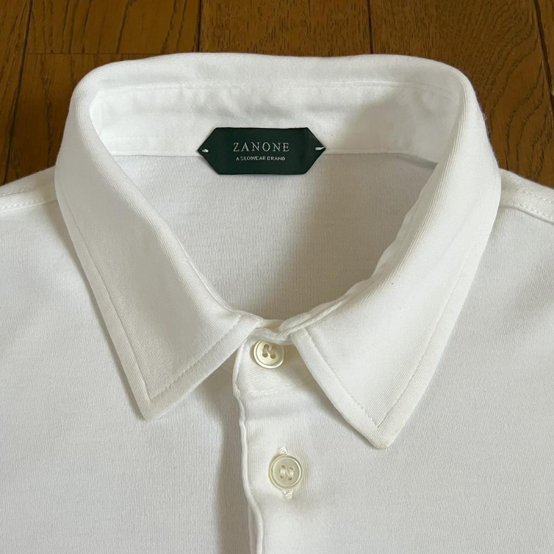 ZANONE ザノーネ ピマコットン ロングスリーブ ポロシャツ 白