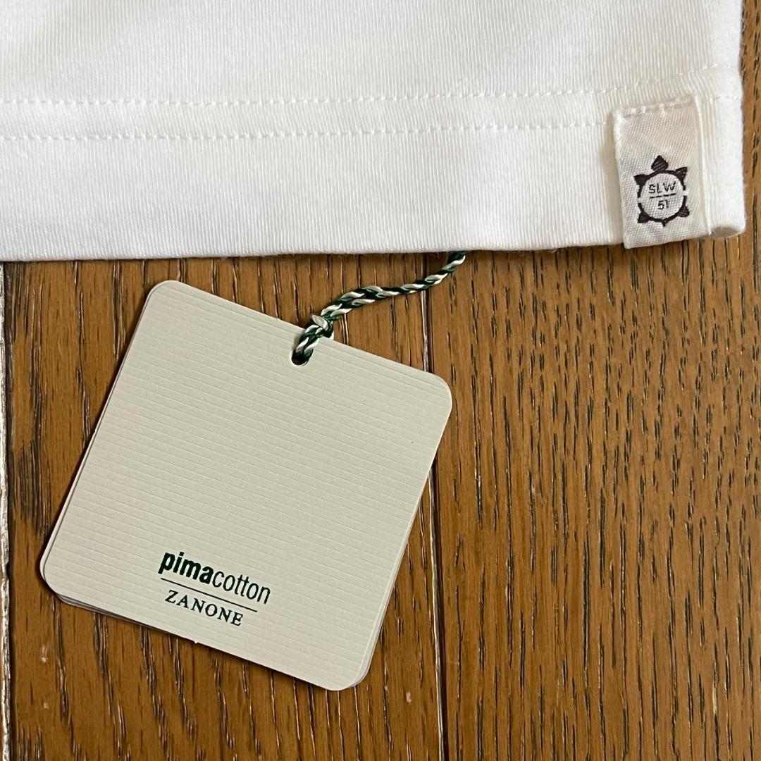 ZANONE ザノーネ ピマコットン ロングスリーブ ポロシャツ 白