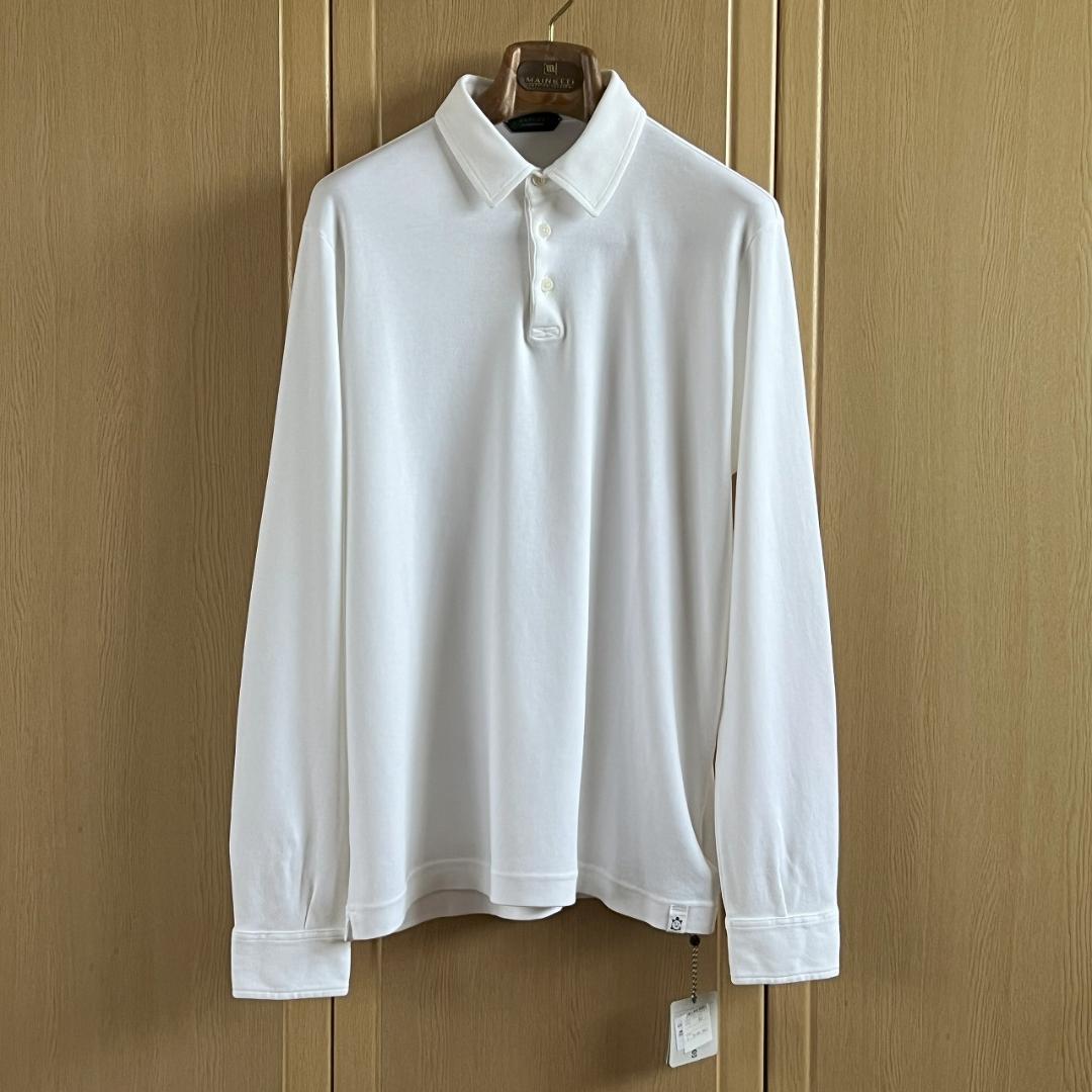 ZANONE ザノーネ ピマコットン ロングスリーブ ポロシャツ 白