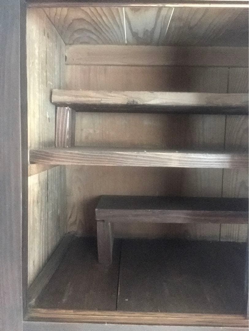 千葉市原市★お引き取り限定★水屋箪笥　縦格子扉の和タンス168cm★衝立オマケ★