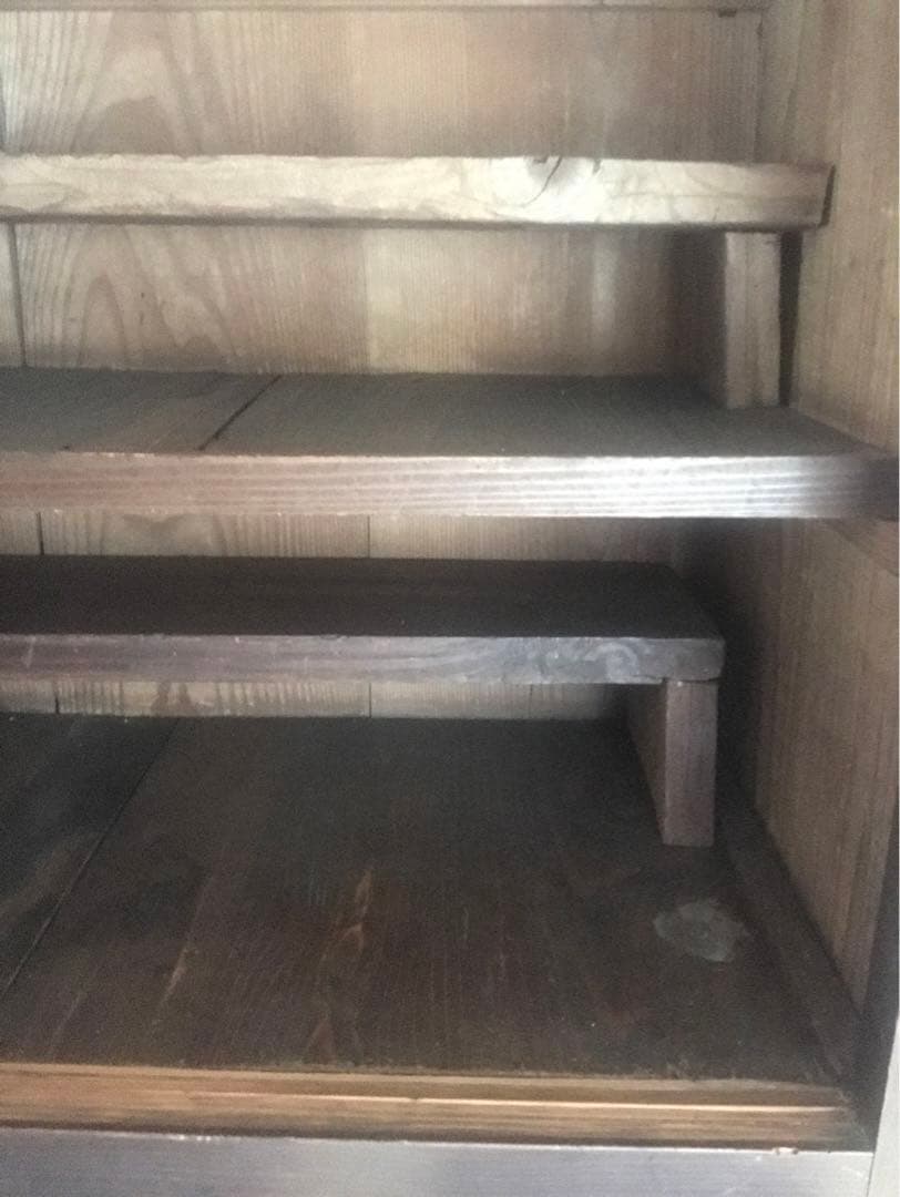 千葉市原市★お引き取り限定★水屋箪笥　縦格子扉の和タンス168cm★衝立オマケ★