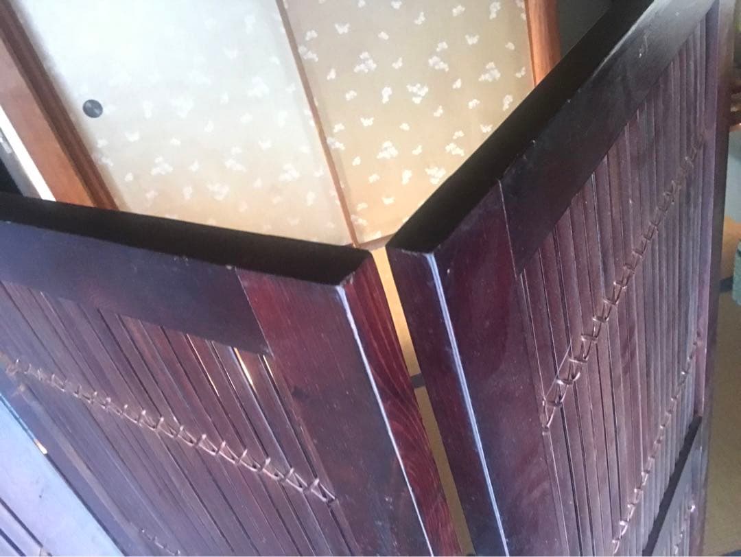 千葉市原市★お引き取り限定★水屋箪笥　縦格子扉の和タンス168cm★衝立オマケ★