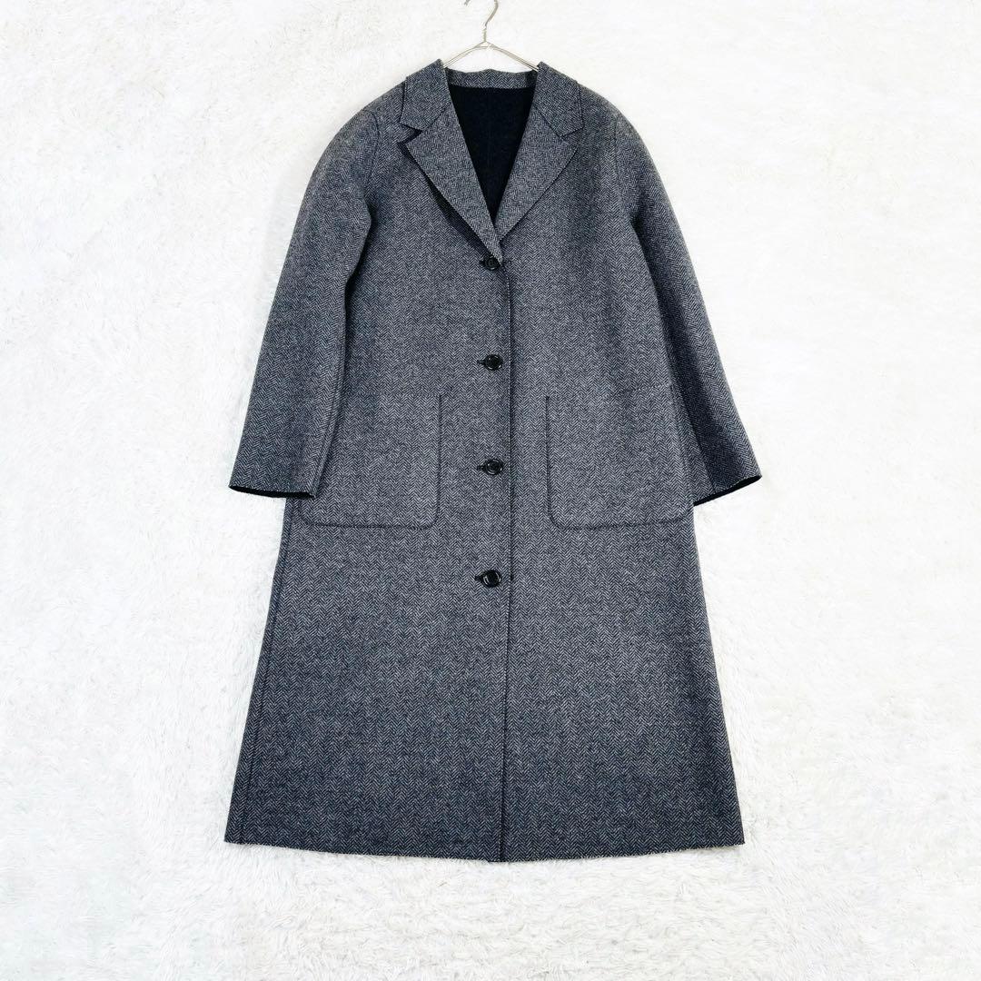 715 美品✨クロス&クロス ウールリバーシブルチェスターコート ダブルフェイス