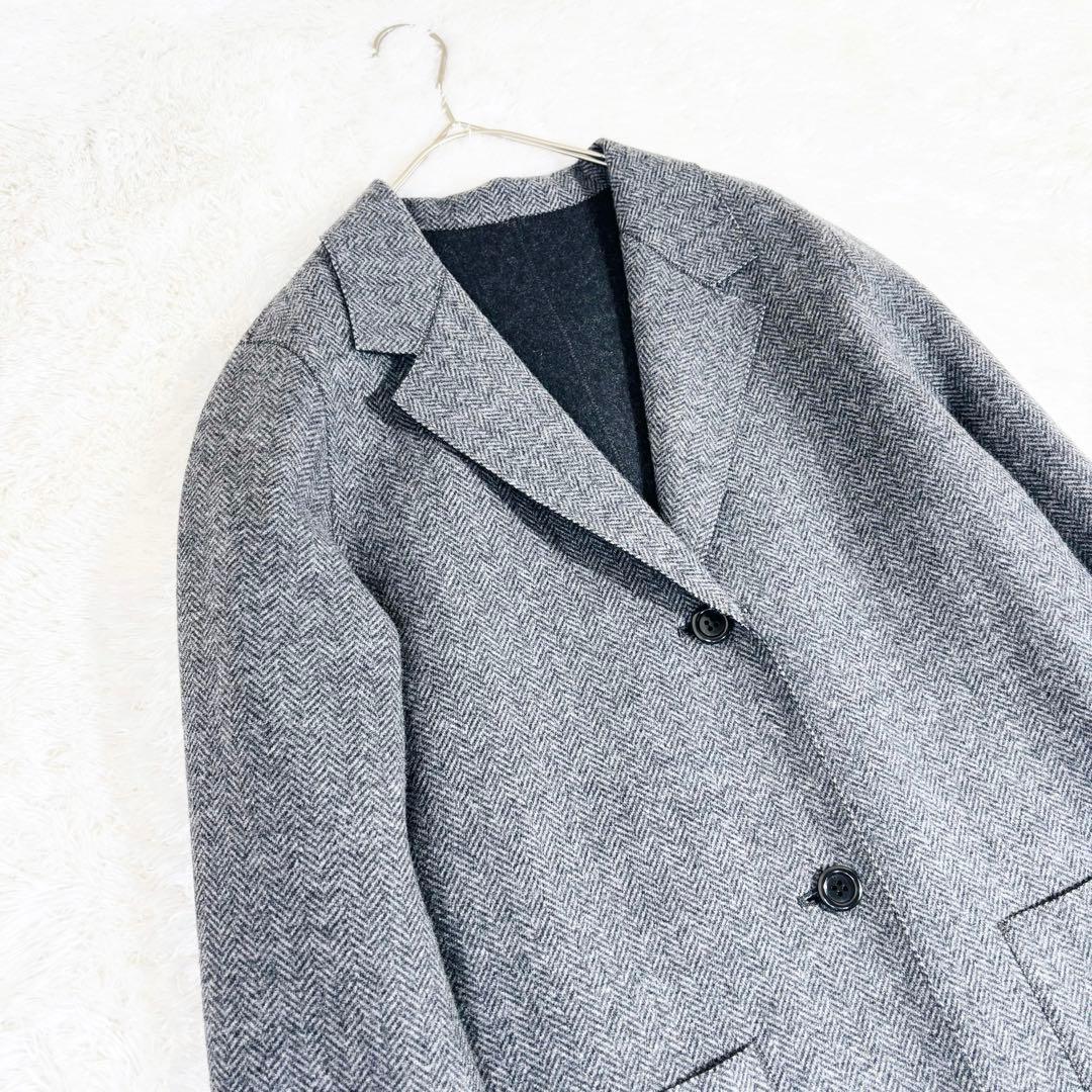 715 美品✨クロス&クロス ウールリバーシブルチェスターコート ダブルフェイス