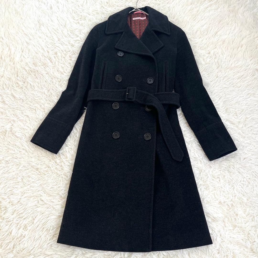 ポールスミス アンゴラ ウール ダブル ベルト付き ベルト付き ドット裏地 40