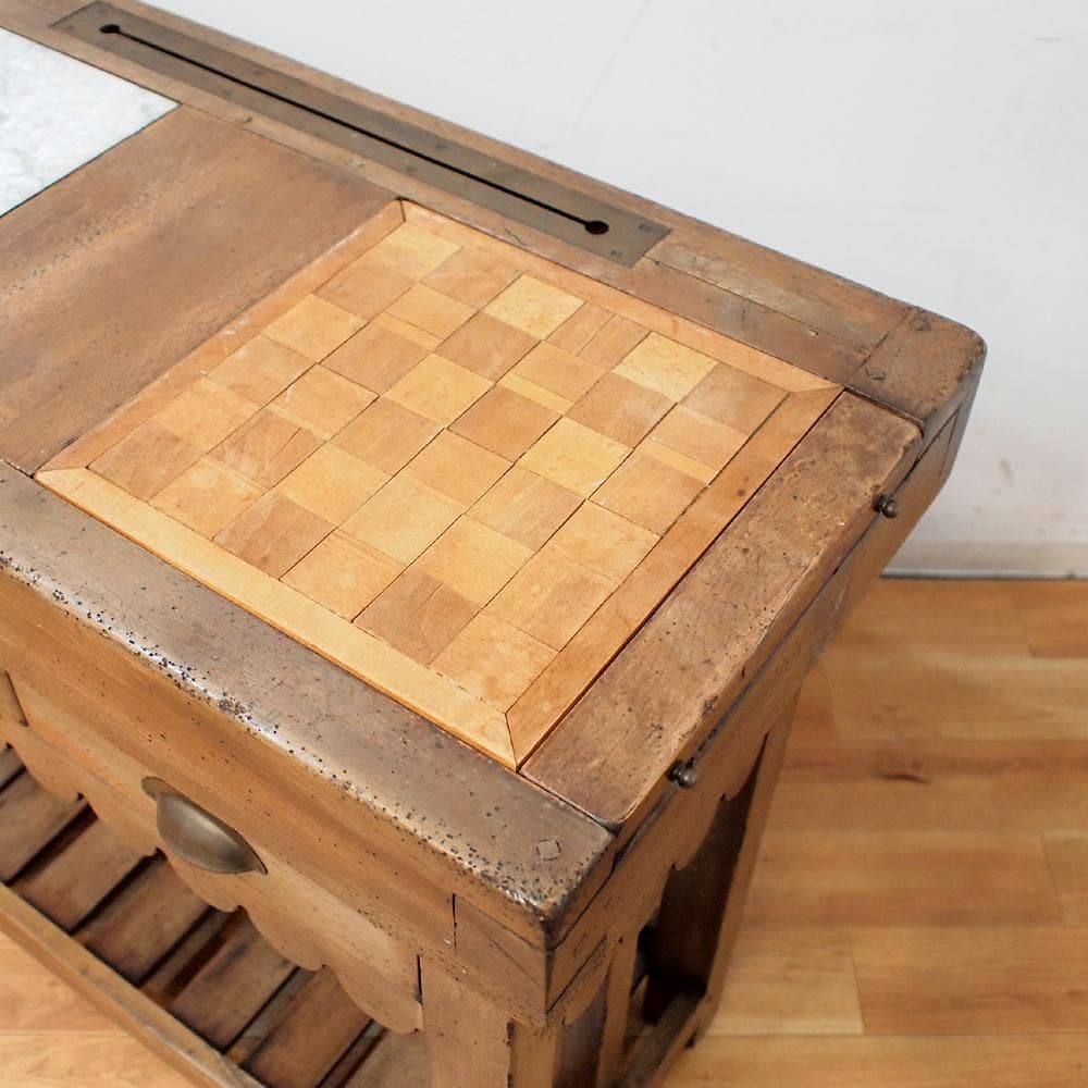 アンティーク キッチンカウンター 調理台 引き出し コンソールテーブル