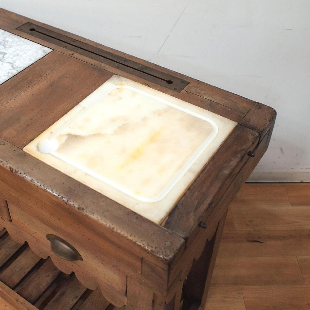 アンティーク キッチンカウンター 調理台 引き出し コンソールテーブル