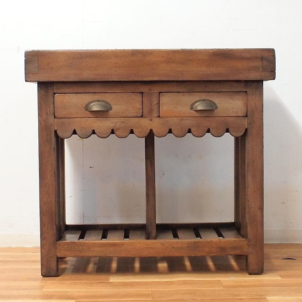 アンティーク キッチンカウンター 調理台 引き出し コンソールテーブル