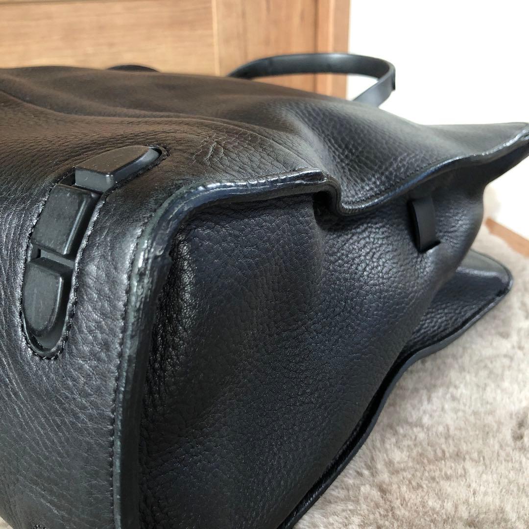 TOMOE 黒 レザー トートバッグ