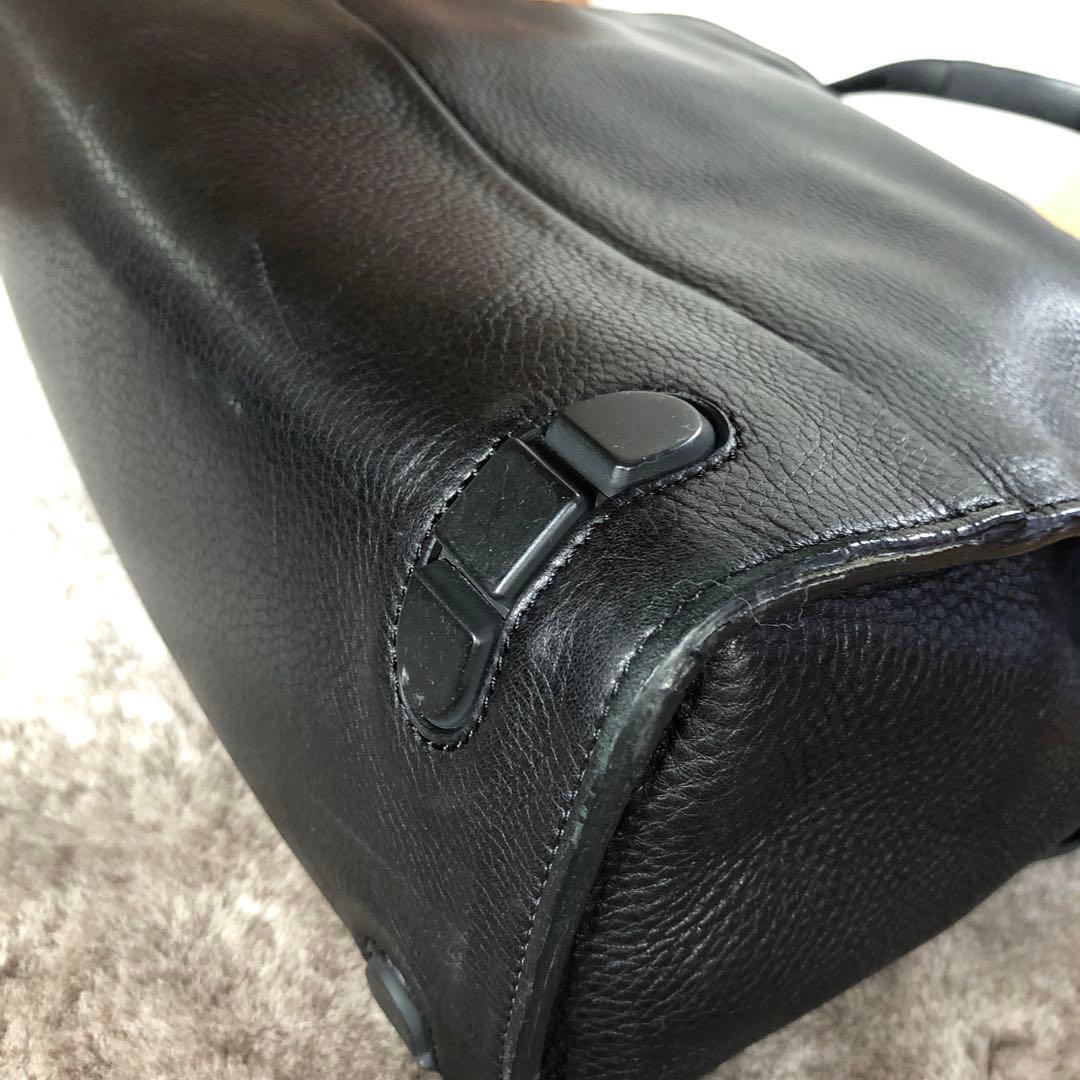 TOMOE 黒 レザー トートバッグ