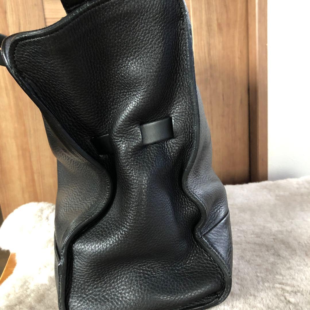 TOMOE 黒 レザー トートバッグ