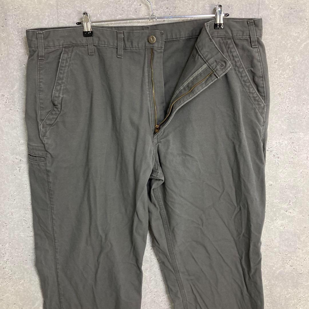 ３枚カーハート　グレー　ワークパンツ　ビックサイズ　古着　W44 L34