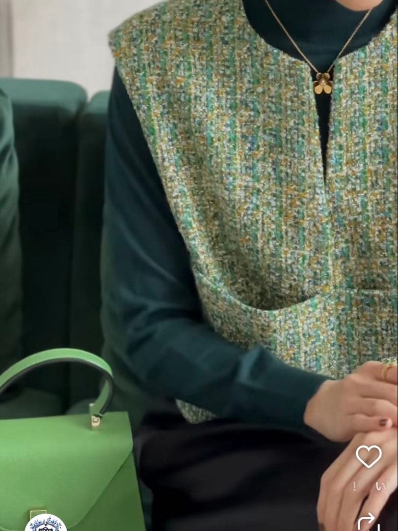 新品タグ付き　セブンテン　Seventen コンパクトツイードジレ　S