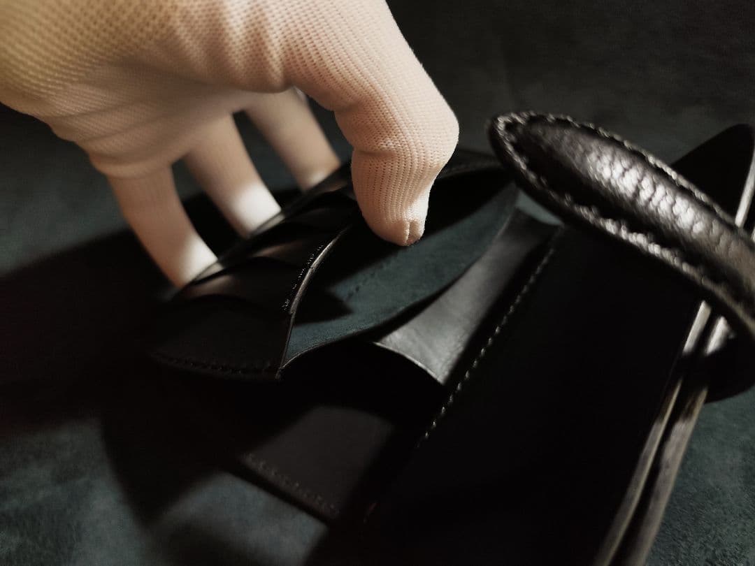 koo　ミドルウォレット　ブラック　姫路レザー　オイルレザー　二つ折り財布