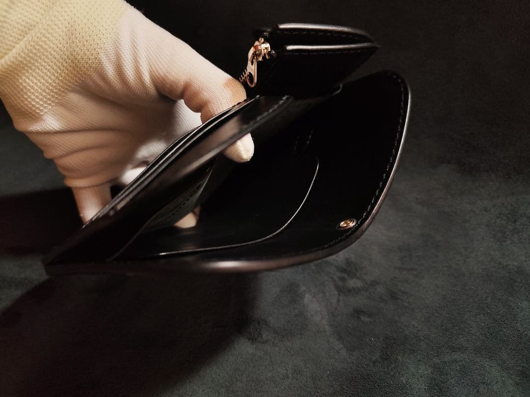 koo　ミドルウォレット　ブラック　姫路レザー　オイルレザー　二つ折り財布