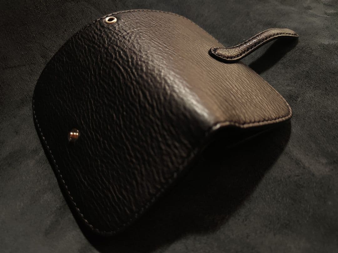 koo　ミドルウォレット　ブラック　姫路レザー　オイルレザー　二つ折り財布