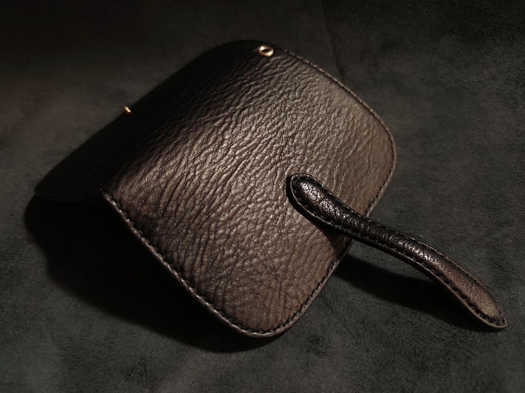 koo　ミドルウォレット　ブラック　姫路レザー　オイルレザー　二つ折り財布