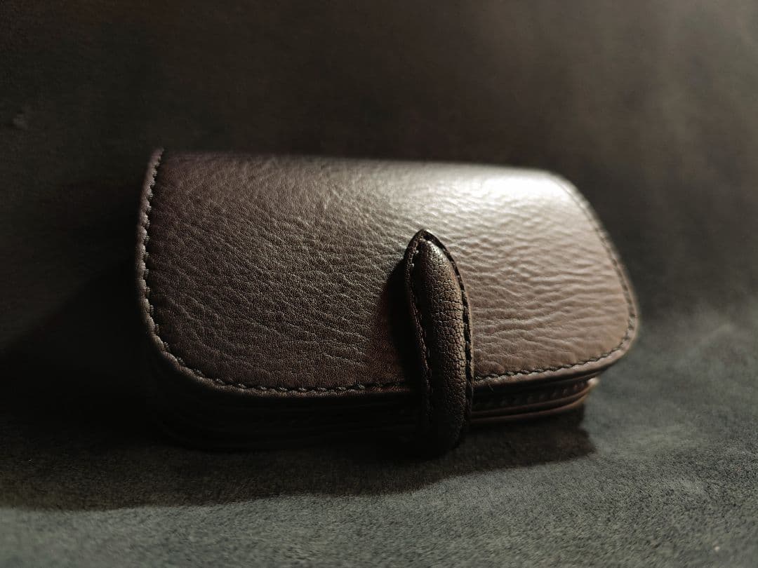 koo　ミドルウォレット　ブラック　姫路レザー　オイルレザー　二つ折り財布