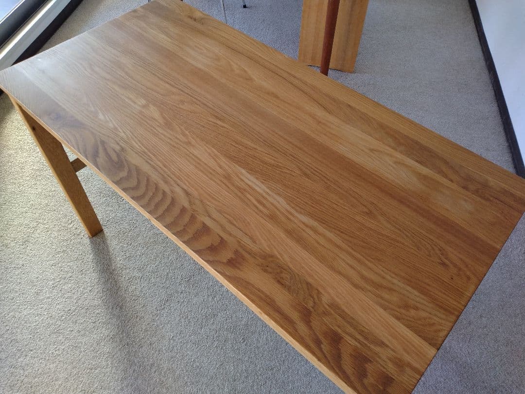 【totoro】MUJI/無印良品 オーク無垢材デスク110cm引出足元棚