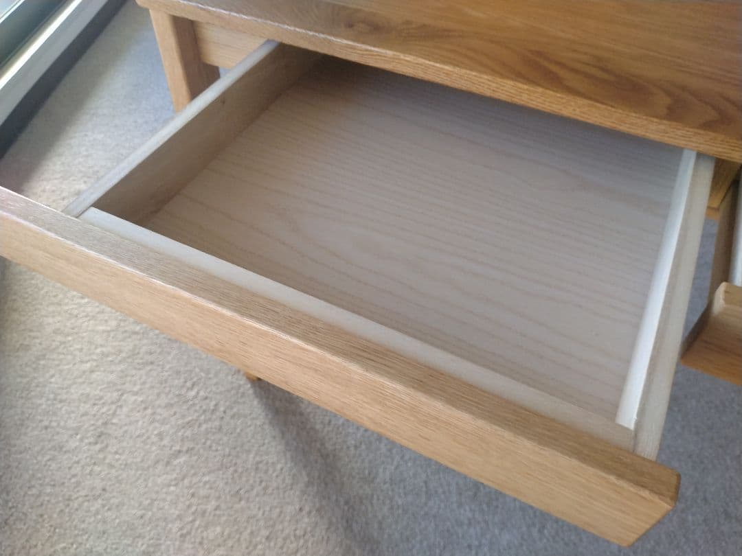 【totoro】MUJI/無印良品 オーク無垢材デスク110cm引出足元棚
