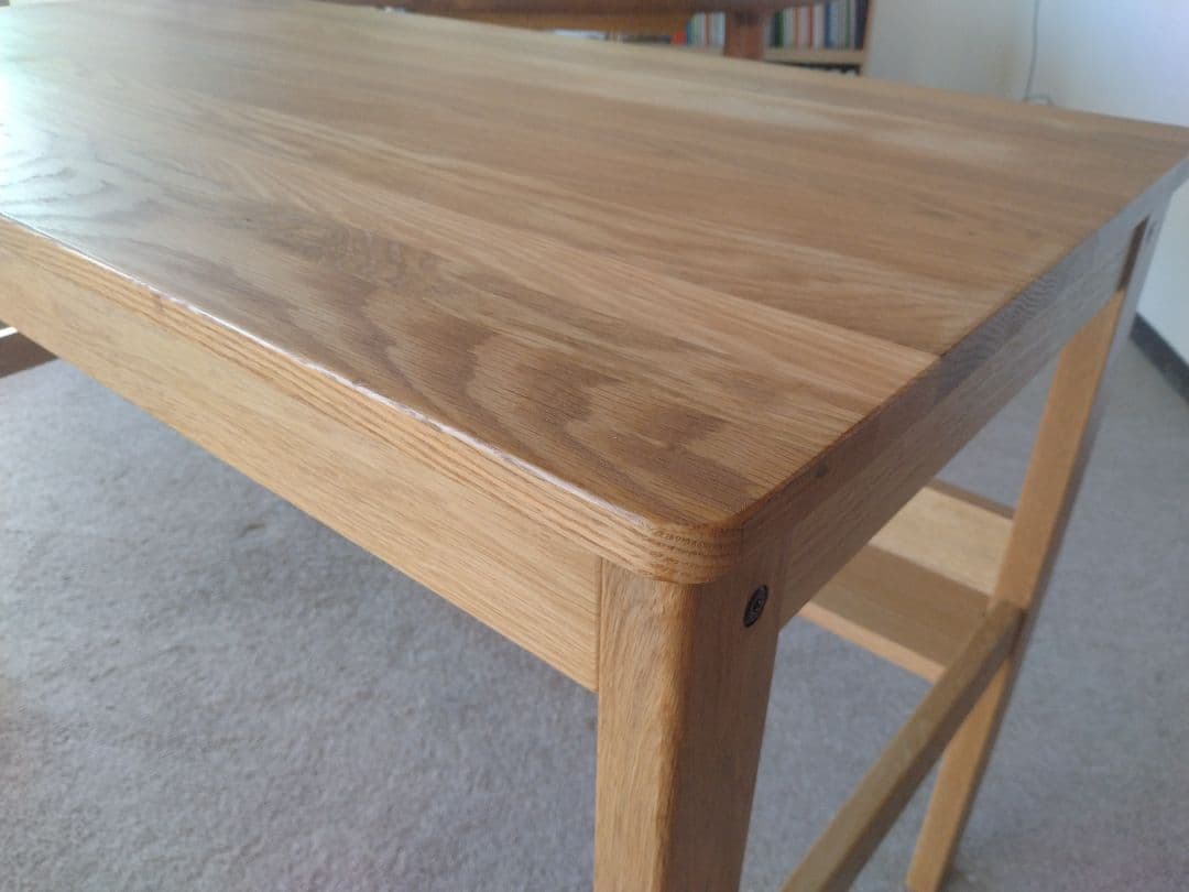 【totoro】MUJI/無印良品 オーク無垢材デスク110cm引出足元棚