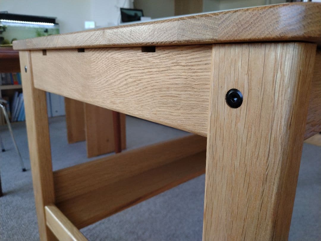 【totoro】MUJI/無印良品 オーク無垢材デスク110cm引出足元棚