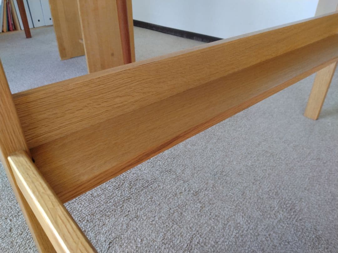 【totoro】MUJI/無印良品 オーク無垢材デスク110cm引出足元棚