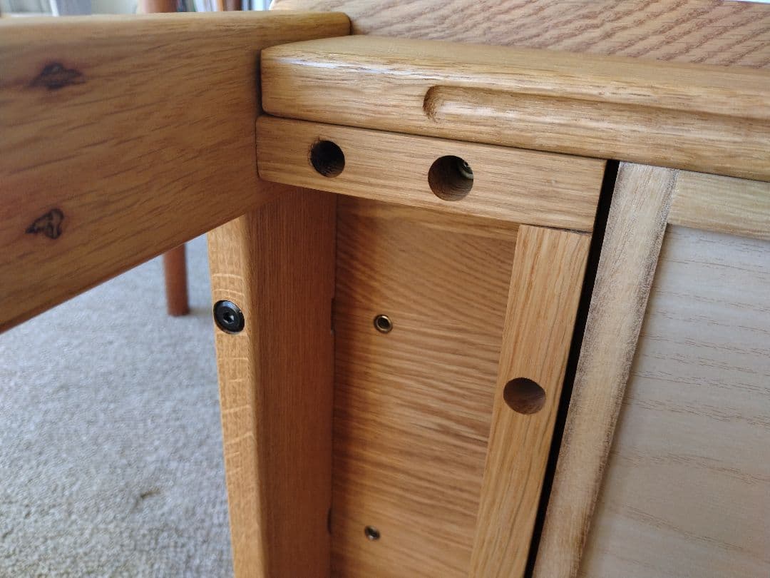 【totoro】MUJI/無印良品 オーク無垢材デスク110cm引出足元棚