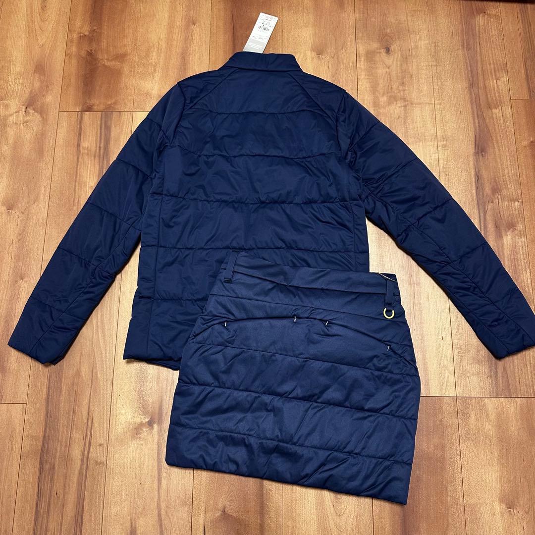 保温 中綿　ジャケット　スカート　セットアップ　秋冬　ネイビー　サイズS 新品