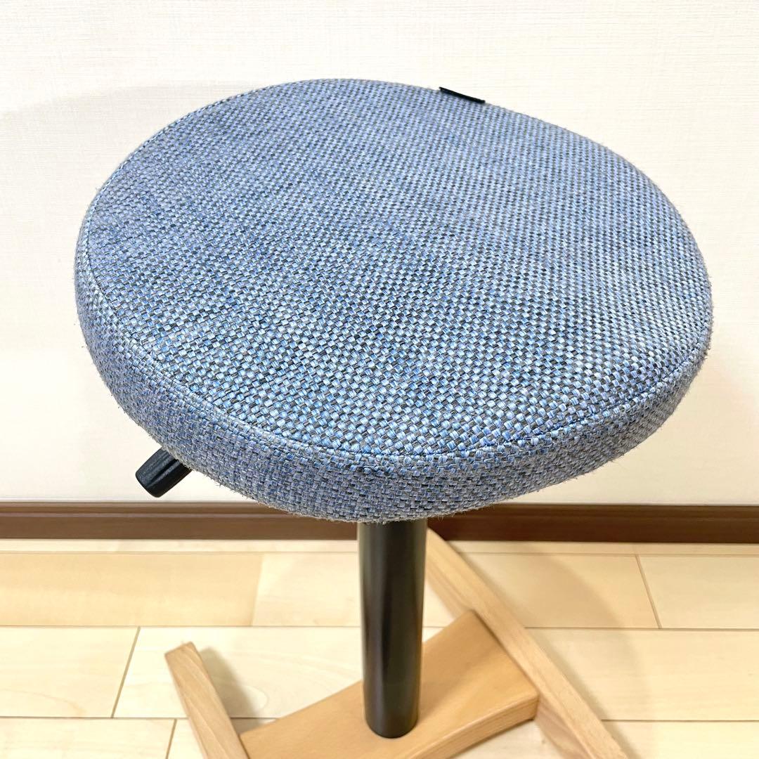 バランスラボ バランスチェア バランスシナジー 織柄ブルー 中古品