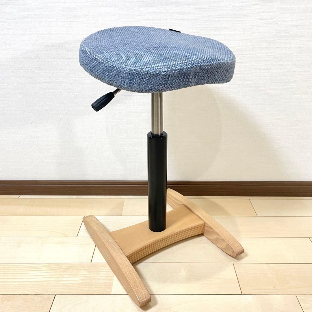 バランスラボ バランスチェア バランスシナジー 織柄ブルー 中古品