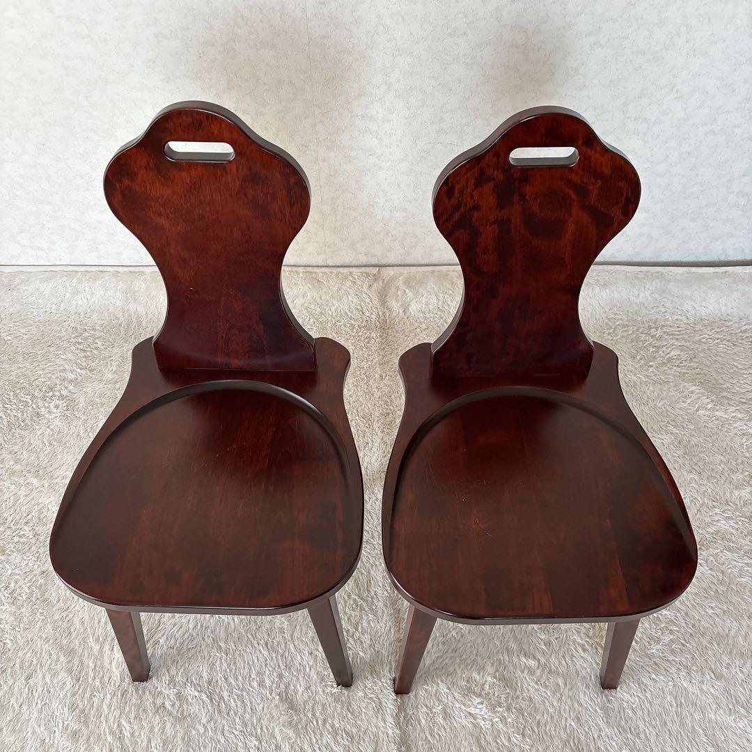 梅干様リクエスト品2脚セット】クリエイトファニチャー 天然木 名作椅子 カバ材