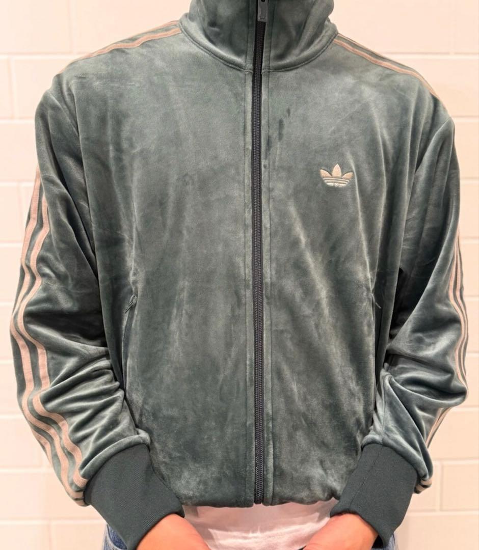 新品3XL】当日発送アディダス　ファイヤーバード ベロアトラックトップ グリーン