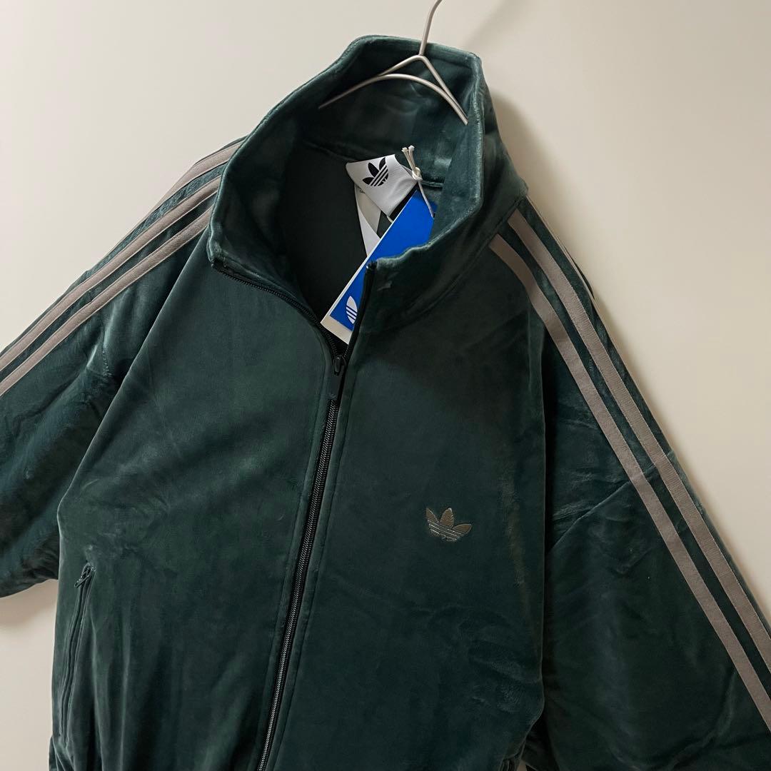新品3XL】当日発送アディダス　ファイヤーバード ベロアトラックトップ グリーン