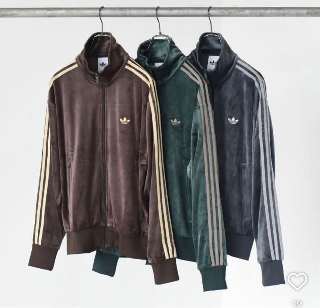 新品3XL】当日発送アディダス　ファイヤーバード ベロアトラックトップ グリーン