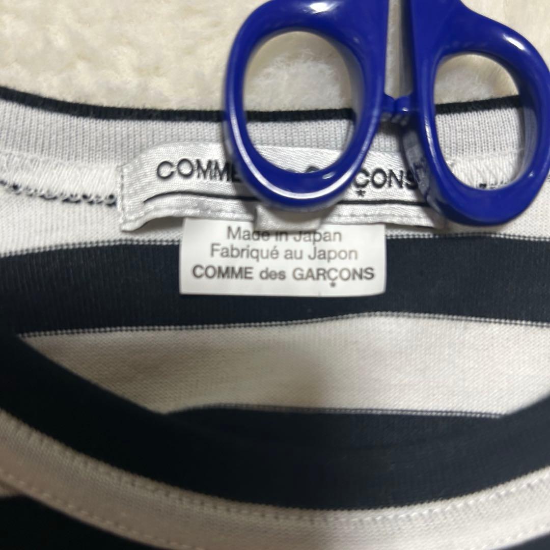 コムデギャルソン メッセージ プリント ロング 長袖 Tシャツ ボーダー M