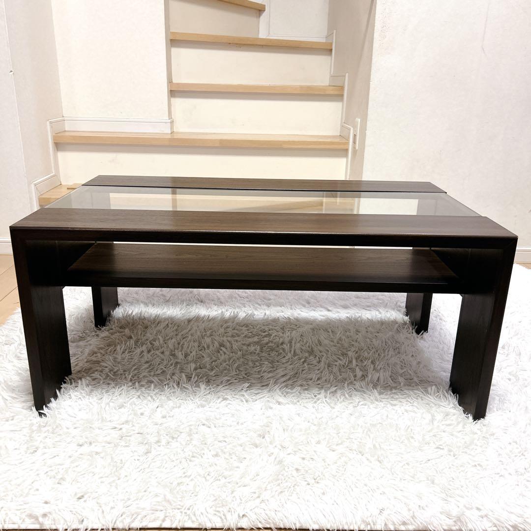 日本製 センターテーブル ローテーブル ガラストップ ユーアイ