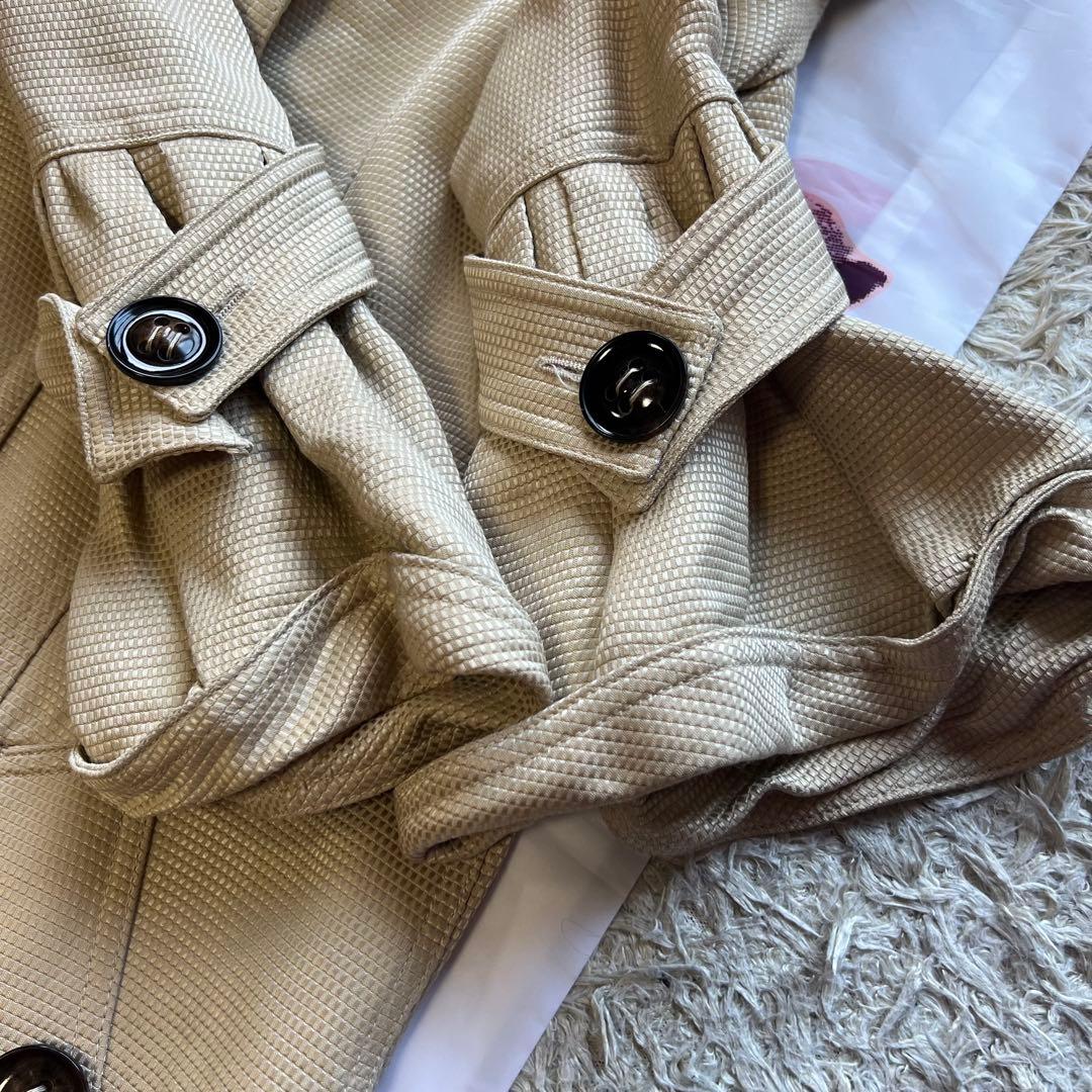 【良品】BURBERRY ダブルボタンロングコート ベージュ 襟 38 M