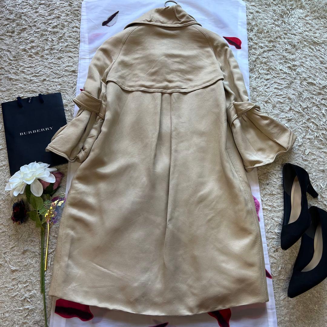 【良品】BURBERRY ダブルボタンロングコート ベージュ 襟 38 M