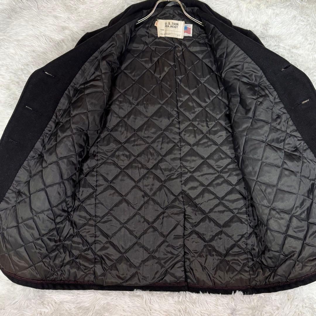 SCHOTT ショット 740 メルトン ピーコート 8つボタン 黒 L