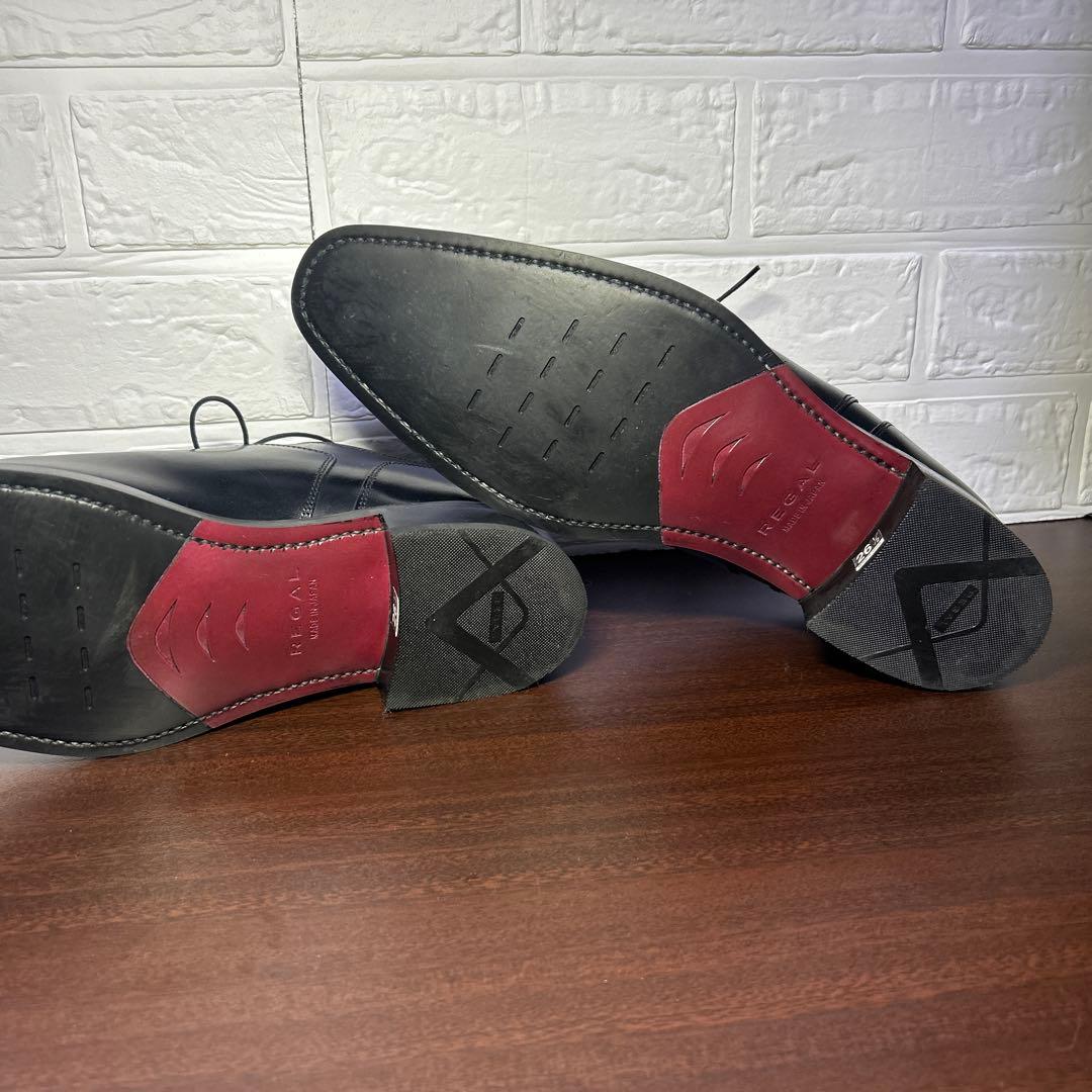 未使用級　REGAL リーガル　ストレートチップ　10GR ブラック　内羽根式